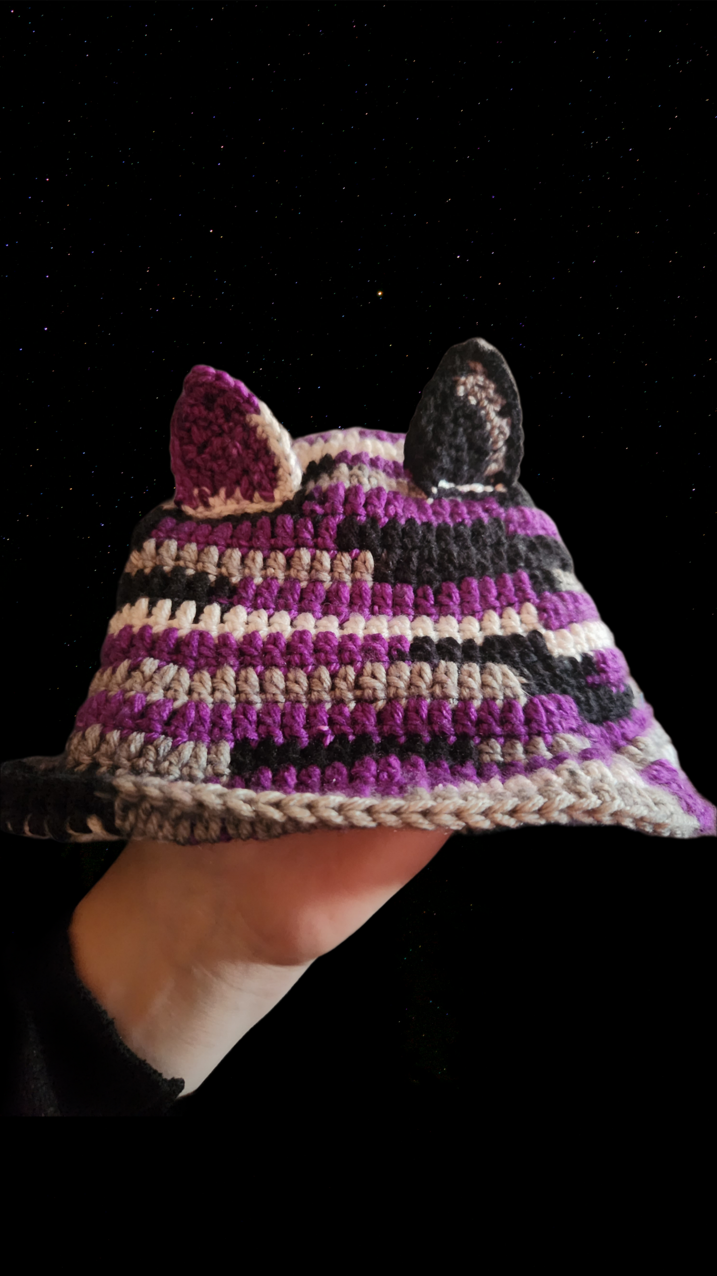 custom bucket hat with cat ears for kitty